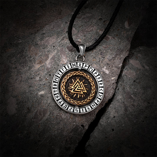 Pendentif rotatif boussole Trinité runique