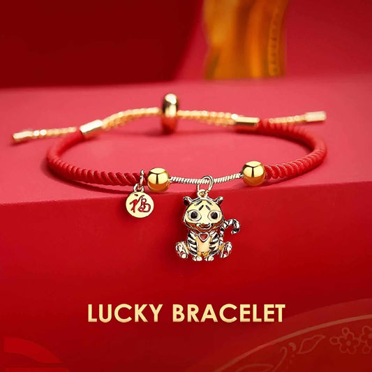 Bracelet porte bonheur chinois Tigre du zodiaque