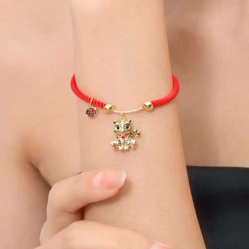 Bracelet porte bonheur chinois Tigre du zodiaque