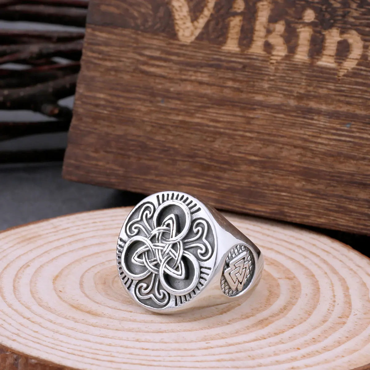 Bague Viking Rune nordique Valknut