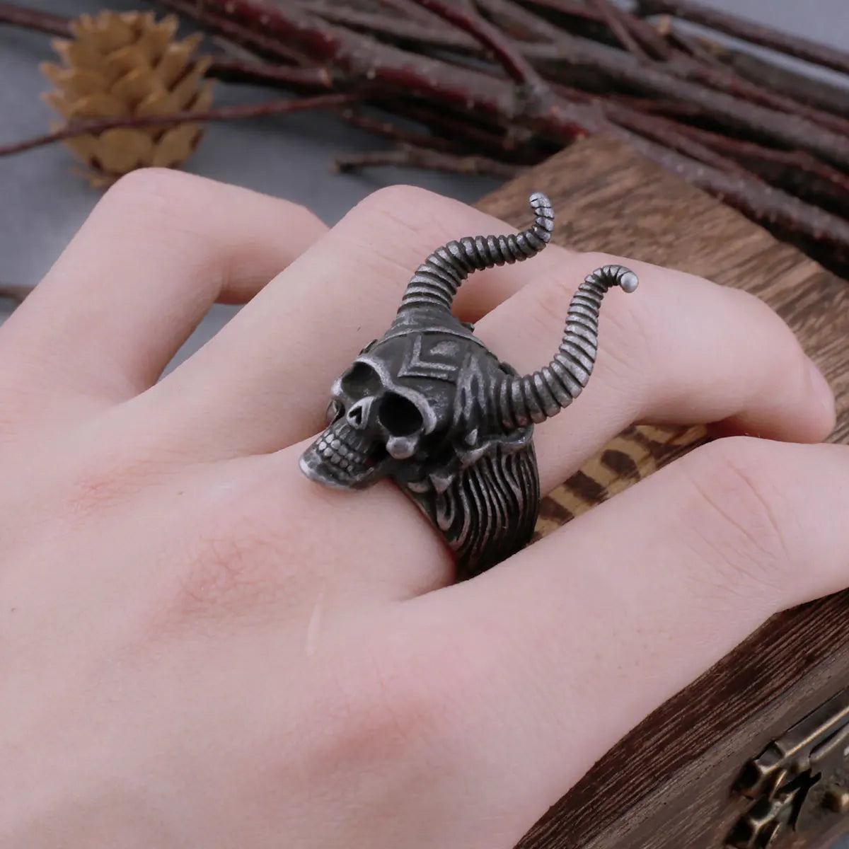 Bague Tête de mort Vintage