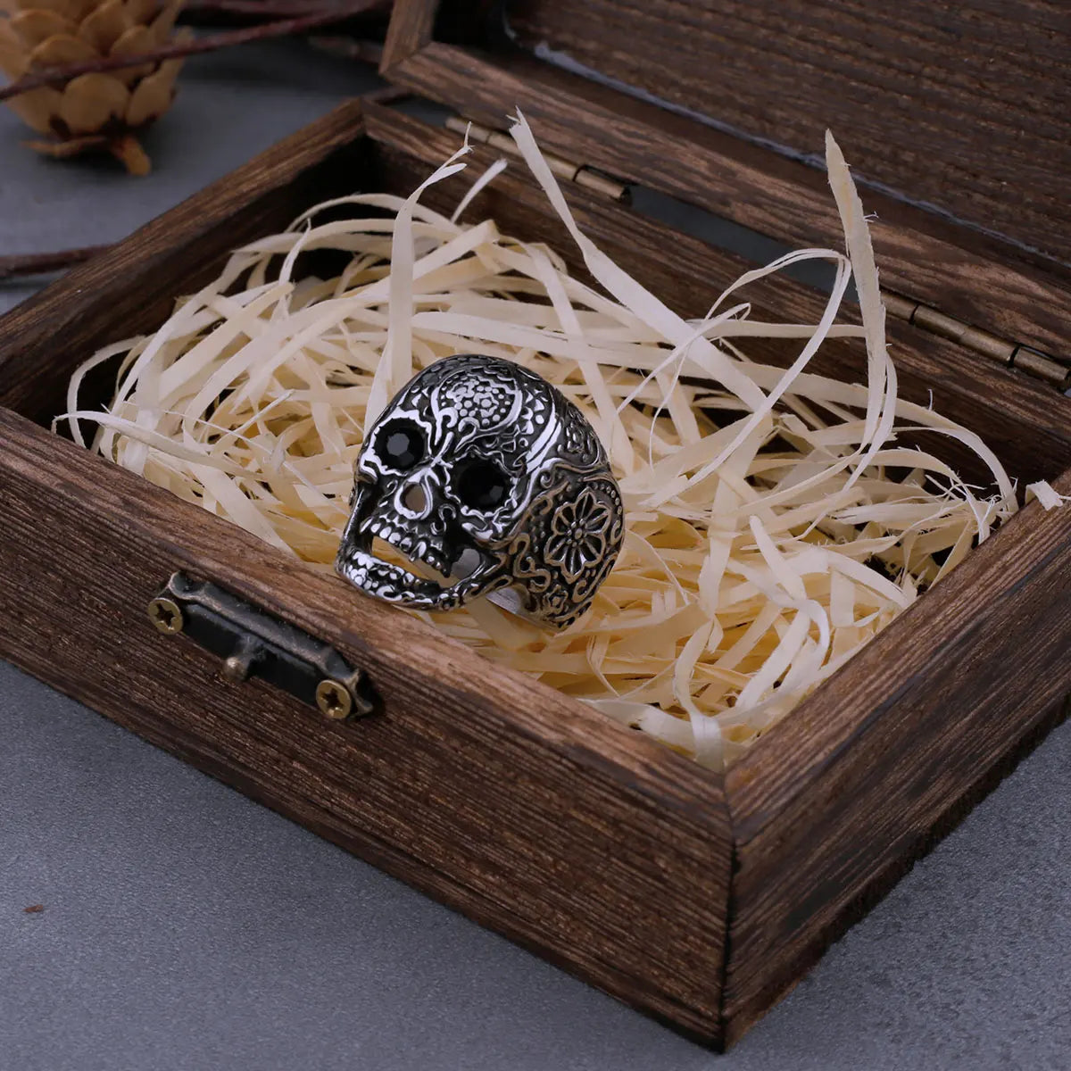 Bague Flower and Skull